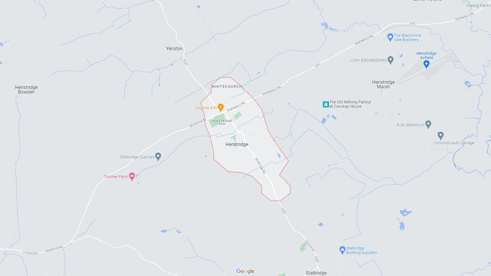 Area map of Henstridge in Dorset