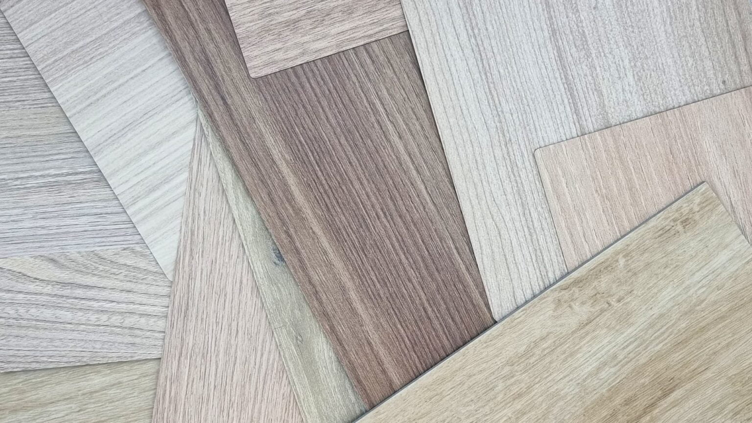 LVT Luxury Vinyl tiles assortment wood effect closeup