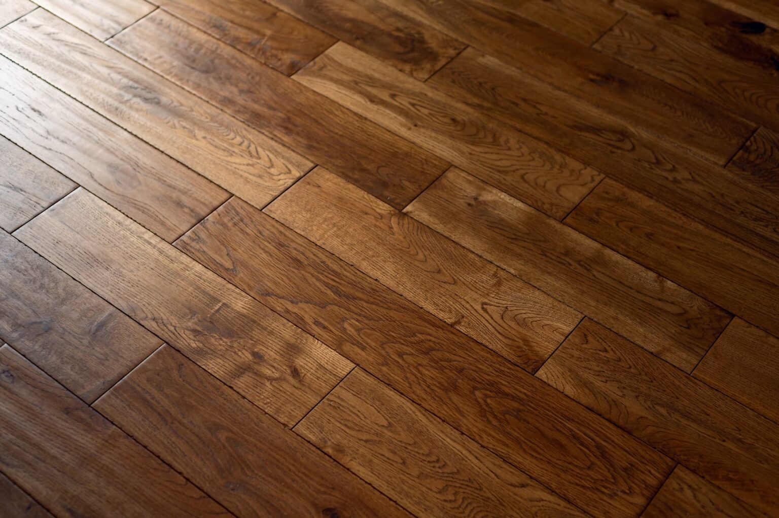 Wood flooring closeup, dark brown